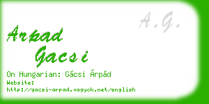 arpad gacsi business card