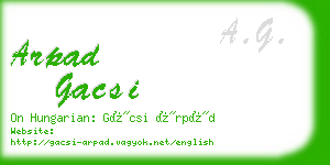 arpad gacsi business card